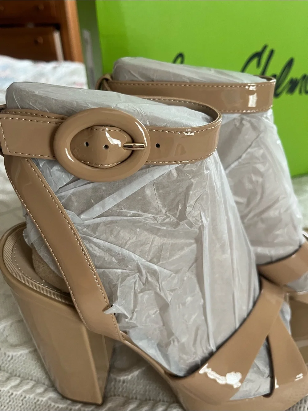 Sam Edelman Tan Platforms with Ankle Strap Women’s Size 9.5